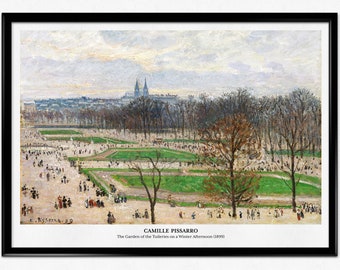 Camille Pissarro Impresión de arte, Cartel de exposición de arte, El jardín de las Tullerías, París, Francia, Impresión de museo, Pintura de paisaje, Decoración del hogar