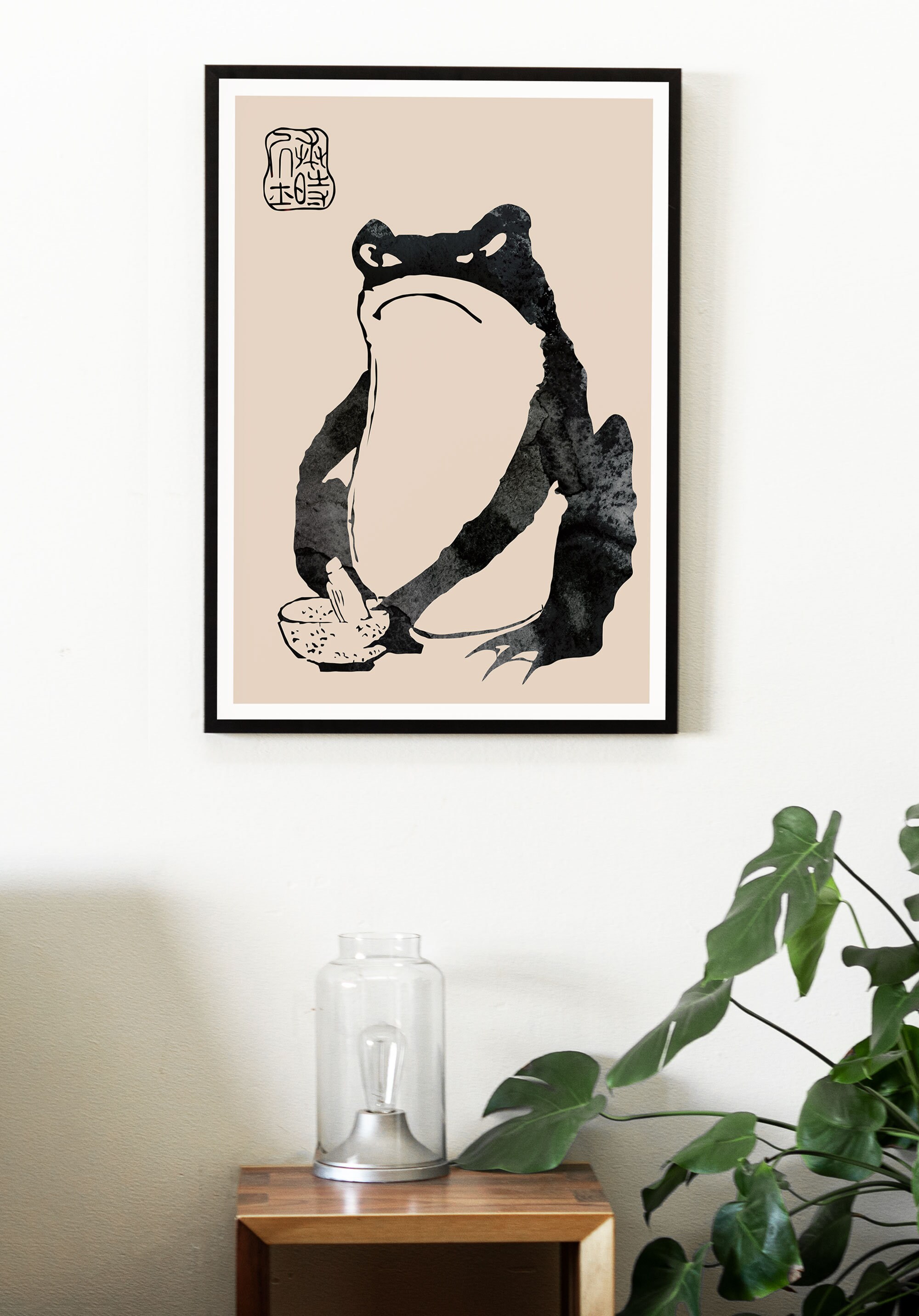 【メーカー公式ショップ】 特別価格☆【版画（額縁なし）】碧眼のギロ（カエル 絵画 - 版画 版画