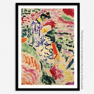 Matisse konsttryck, Kvinna vid vattnet, Museumsaffisch, Matisse La Japonaise i Collioure, Heminredning, Väggkonst bild 1