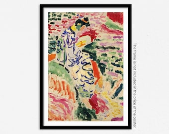 Matisse Art Print, Woman Beside The Water, Museum Poster, Matisse La Japonaise at Collioure, Home Decor, Wall Art