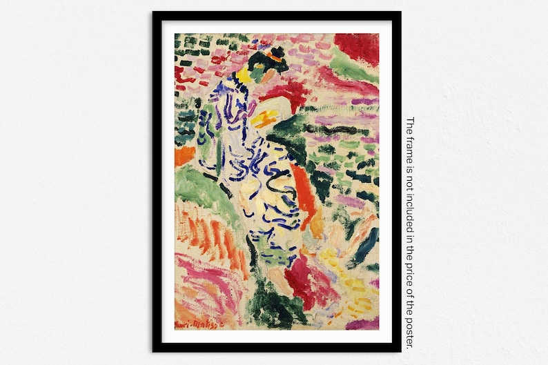 Matisse konsttryck, Kvinna vid vattnet, Museumsaffisch, Matisse La Japonaise i Collioure, Heminredning, Väggkonst bild 1
