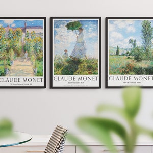 Claude Monet Prints Set, Monet Exhibition Poster Set, Monet Paintings, Farmhouse Decor, French Landscape Paintings, Modern Home Decor