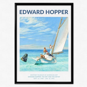 Edward Hopper Ausstellungsplakat, Edward Hopper Ground Swell Print, Museum Print, moderne Kunst, berühmtes Gemälde, amerikanischer Realismus, Wohnkultur