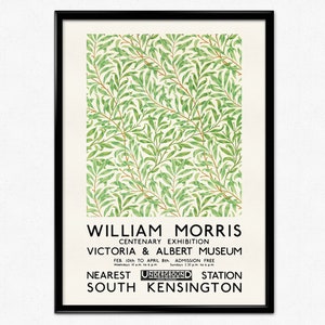 Willow Bough William Morris Centenary Exhibition Poster, Flower Pattern Print Art Nouveau Wallpaper Green Wall Art Poster
