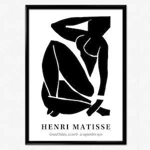 Matisse Exhibition Poster Mid Century Modern Art Print, Cut Out Forms Papiers Découpés Contemporary Printed Wall Art Home Decor