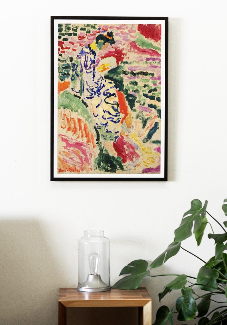 Matisse konsttryck, Kvinna vid vattnet, Museumsaffisch, Matisse La Japonaise i Collioure, Heminredning, Väggkonst bild 4