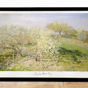 Claude Monet Print, Monet Spring Painting, Spring Trees in Bloom Impressionist Landscape Painting, Vintage Landscape France, Monet Wall Art