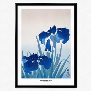 Iris Flowers Poster, Ohara Koson, Botanical Print, Iris Flowers, Vintage Japanese Floral Art Print, Floral Poster, Home Decor, Wall Art