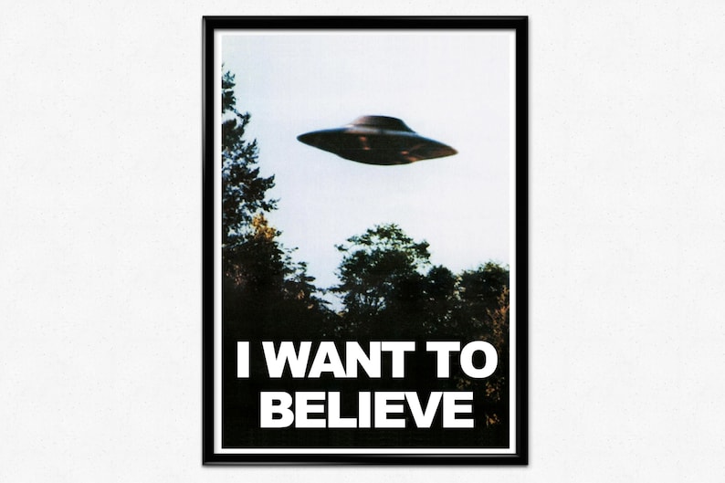 X Files Poster, X Files I Want To Believe, Ufo Print, X Files Tv Series, Retro Home Decor, Wall Art