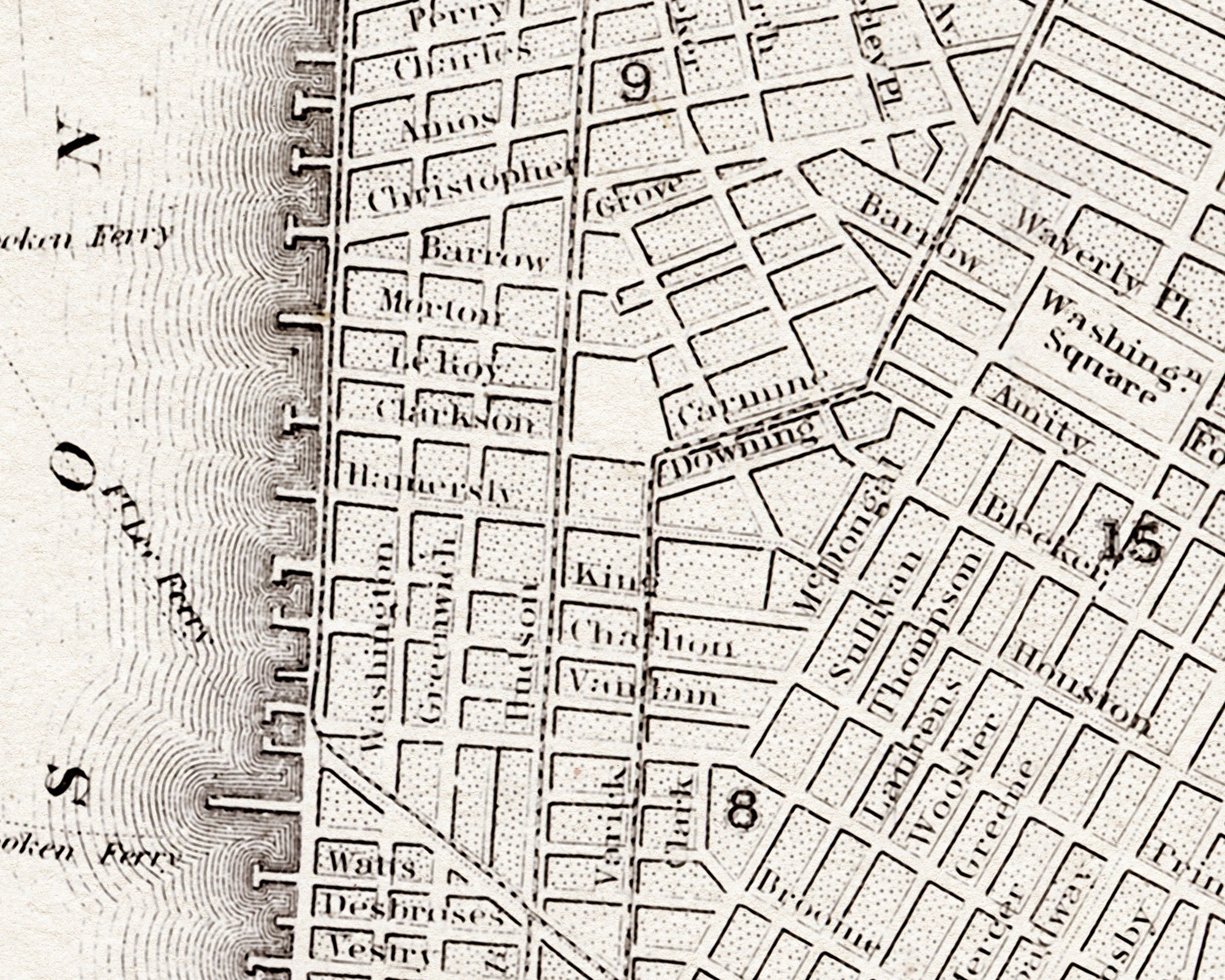 New York Map Vintage Map of the City of New York Ca. 1850 Etsy