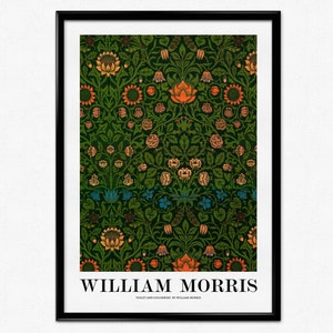 William Morris Art Print Poster, Violet and Columbine, Flower Pattern, Vintage Home Decor, Wall Art, Arts and Crafts