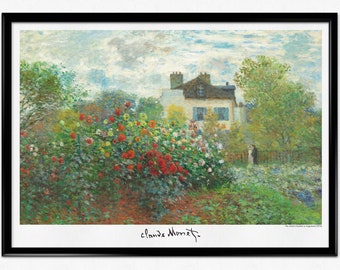 Affiche de l'exposition Monet, estampe Claude Monet, jardin de l'artiste à Argenteuil, peinture de paysage impressionniste, impression de musée, décoration d'intérieur