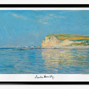 Monet Exhibition Poster, Claude Monet Print, Low Tide at Pourville, Impressionist Landscape Painting, Museum Print, Sea, Beach, Home Decor