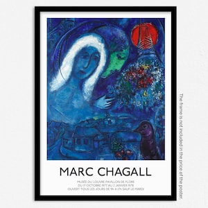 Marc Chagall Print, Champs de Mars (Field of Mars) Exhibition Poster, Blue Wall Art Print, Home Decor, Surrealism