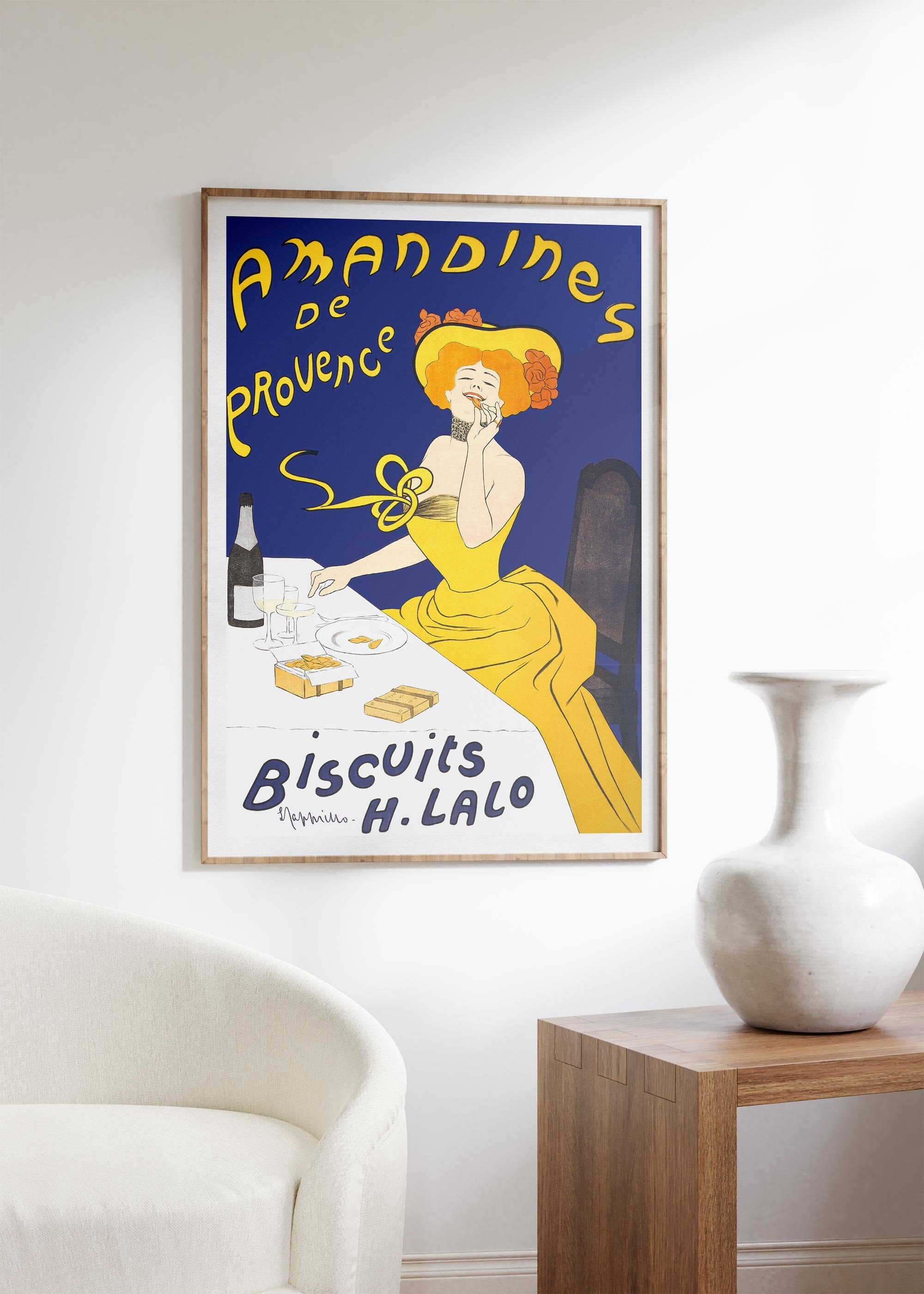 Leonetto Cappiello Poster, Amandines de Provence Vintage Italienischer Werbedruck, Jugendstil Küchen Poster, Retro Home Decor, Wandkunst