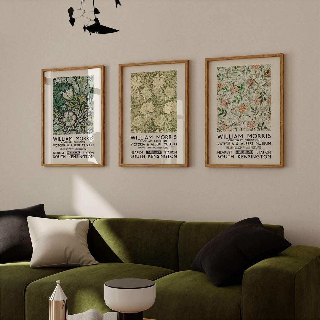 William Morris Print Set, William Morris Exhibition Posters, Set of 3 ...