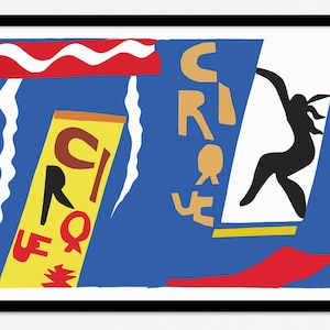 Henri Matisse Jazz Printed Poster, Matisse Cut Outs, Le Cirque from Jazz 1947, Mid Century Modern Wall Art Home Decor, Horizontal Print