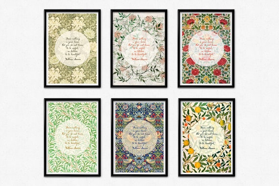 Inspirational Quote William Morris Poster, Art Nouveau Floral Print, Have Nothing Quote, Floral Poster, Vintage Floral Home Decor, Wall Art