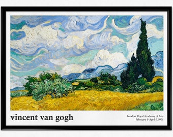 Van Gogh Wheat Field With Cypresses 1889 Painting Art Print