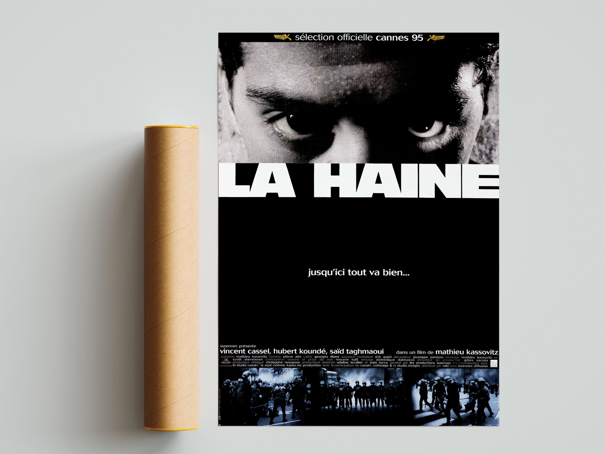 LA HATE Original Cinema Poster ROULEE 53x40 Movie Poster Mathieu Kassovitz