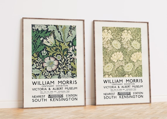 William Morris Print Set, William Morris V&A Exhibition Poster Set
