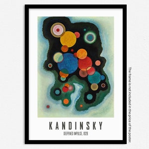 Kandinsky Print, Deepened Impulse Poster, Wassily Kandinsky Vintage Exhibition Poster,  Abstract Wall Art, Home Decor, BAUHAUS