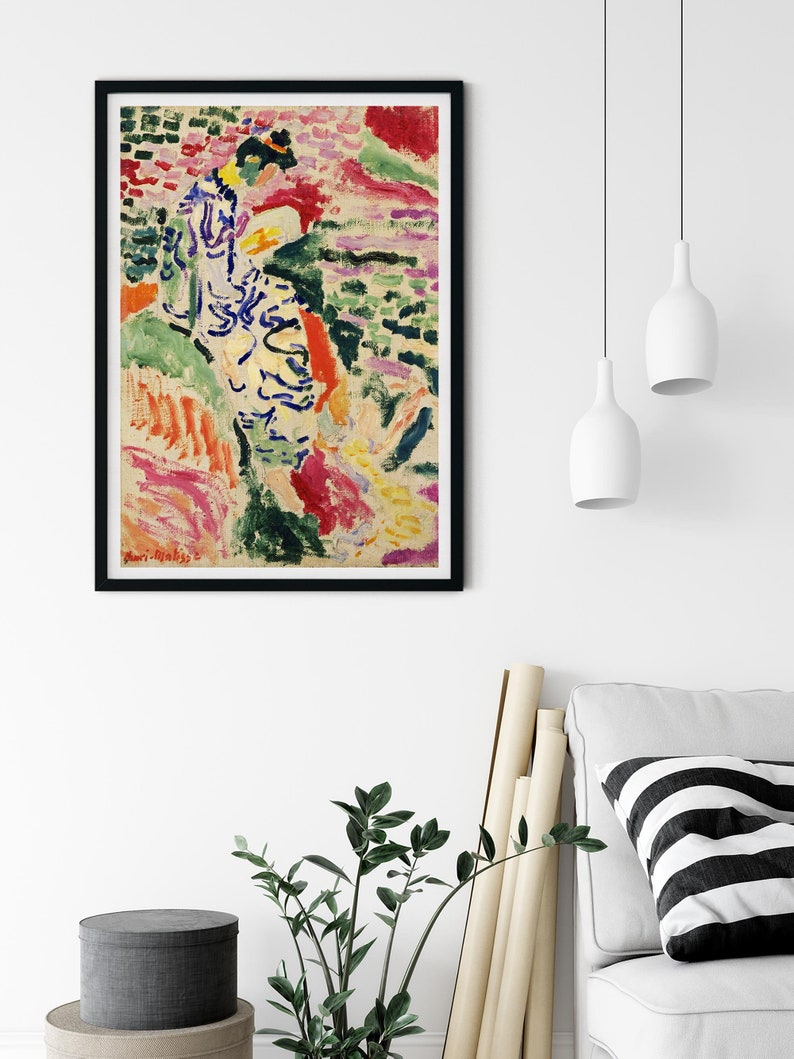 Matisse konsttryck, Kvinna vid vattnet, Museumsaffisch, Matisse La Japonaise i Collioure, Heminredning, Väggkonst bild 2