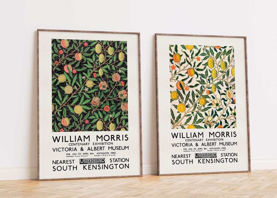 William Morris Print Set, Exhibition Poster Set, Art Nouveau Floral ...