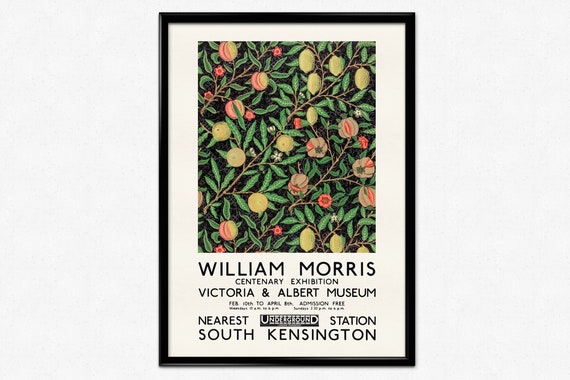 William Morris Exhibition Poster Morris Fruit Pattern Art Etsy