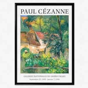 Cézanne Exhibition Poster, Paul Cezanne Art Print, House of Père Lacroix, Impressionism, Landscape Painting, Home Decor, Wall Art