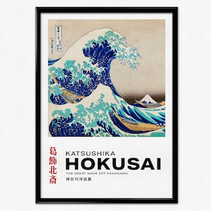 Hokusai Exhibition Poster, The Great Wave off Kanagawa Print, Japanese Poster, Japanese Art, Sea Painting, Home Decor, Wall Art