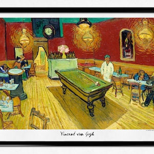 Van Gogh Ausstellungsplakat, Vincent Van Gogh Druck, Impressionismus, Le café de nuit, Nachtcafé, Museumsdruck, Wohnkultur, Wandkunst