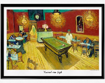 Van Gogh Exhibition Poster, Vincent Van Gogh Print, Impressionism, Le café de nuit, The Night Café, Museum Print, Home Decor, Wall Art