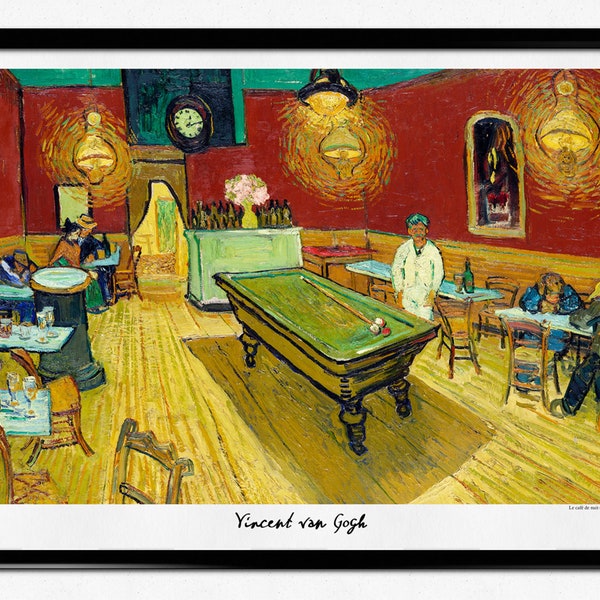 Van Gogh Exhibition Poster, Vincent Van Gogh Print, Impressionism, Le café de nuit, The Night Café, Museum Print, Home Decor, Wall Art