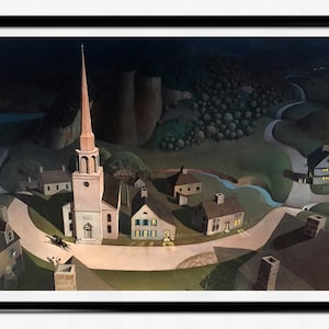 Grant Wood Poster, Grant Wood Art Print, The Midnight Ride of Paul Revere, Modern Art, Famous Painting, Home Decor, Wall Art, No Text