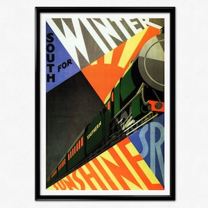 England Travel Poster, Southern Railway, Vintage  Advertisement, Railway Poster, Southern Railway, Home Decor, Wall Art