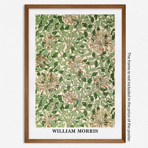 Honeysuckle por William Morris Impressão artística, pôster de exposição, Art Nouveau, padrão de papel de parede de flores de artes e ofícios, decoração para casa, arte de parede