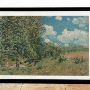Landscape Painting Alfred Sisley Art Print, Vintage Landscape Poster, France Landscape, Home Decor, Horizontal Wall Art