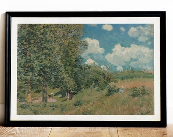 Pintura de paisaje Alfred Sisley Impresión de arte, Cartel de paisaje vintage, Paisaje de Francia, Decoración del hogar, Arte de pared horizontal