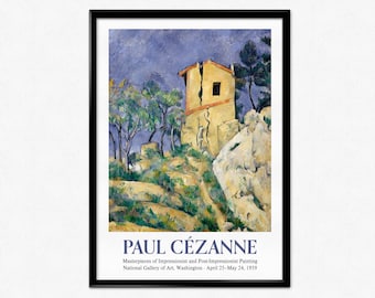 Manifesto della mostra di Cézanne, stampa di Paul Cézanne, Casa con muri screpolati, Impressionismo, Pittura paesaggistica, Aix-En-Provence, Arredamento