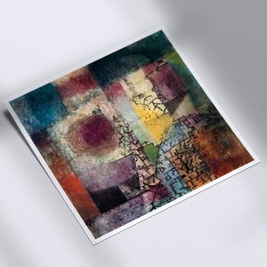 Paul Klee Square Print, Abstract Colourful Painting, Cubist Poster BAUHAUS Style Modern Wall Art for Home and Office Decor