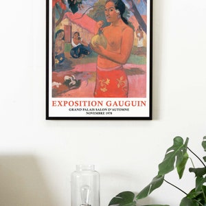Paul Gauguin Print, Woman Holding a Fruit Painting, Tropical Landscape, Tahitian Woman, Colourful Wall Art, Home Decor