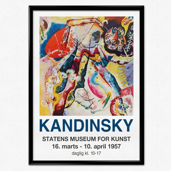 Kandinsky Print, Exhibition Poster, Abstract Painting by Wassily Kandinsky, Retro Home Decor, Wall Art