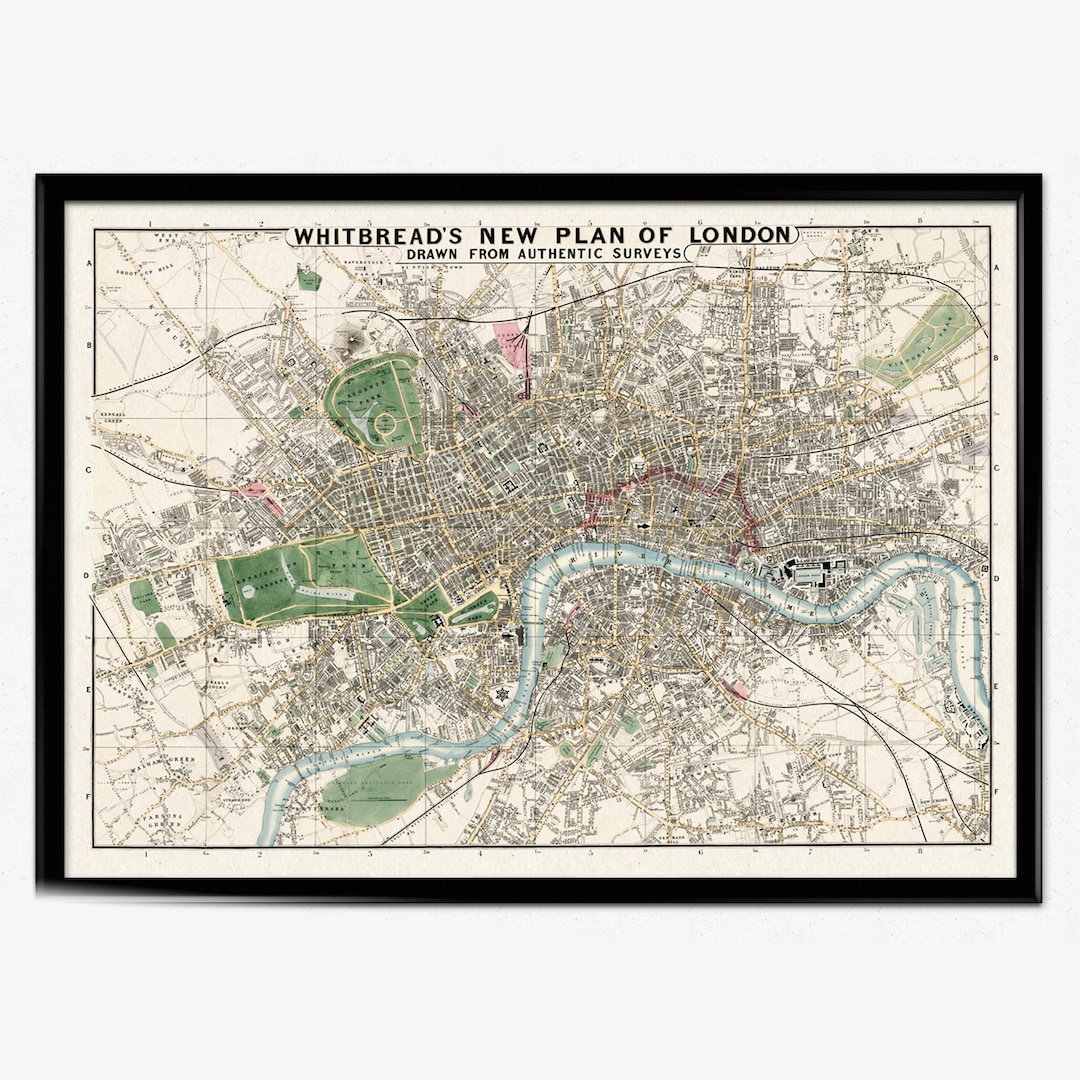 WHITBREAD'S NEW PLAN Of London Mappa Storica Guida Vittoriana 1858 - Foto 7