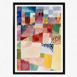 Paul Klee Exhibition Poster, Klee Art Print, Motif from Hammamet, Abstract Landscape Painting, Abstract Art, No Text, Home Decor, Wall Art
