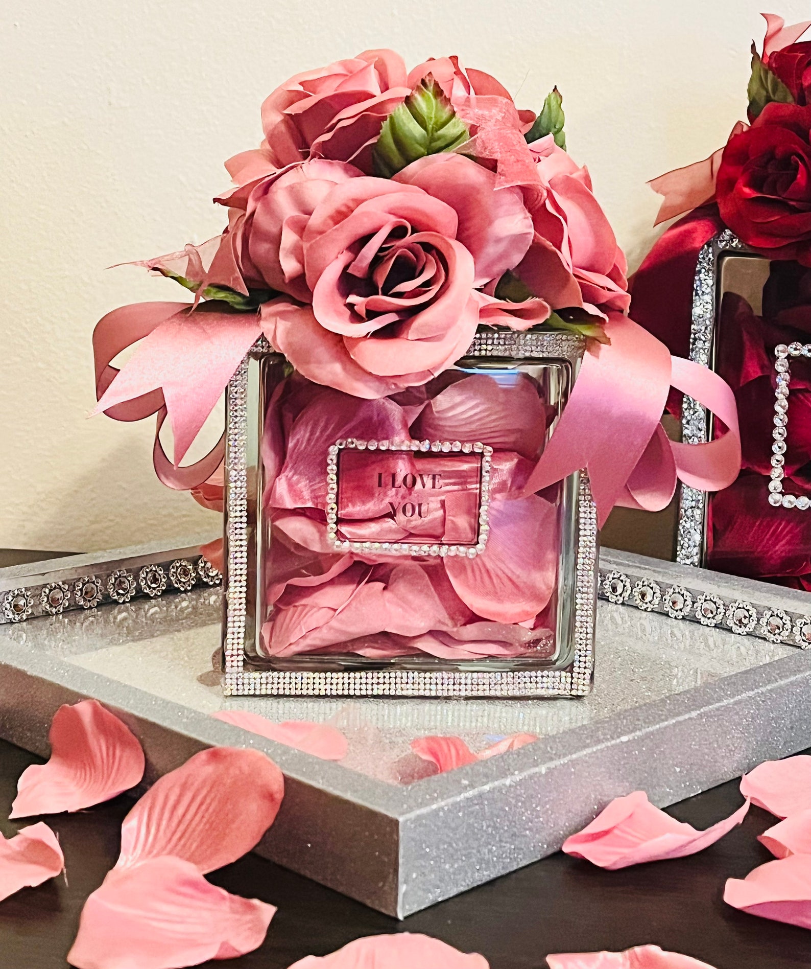 Diamond Rose Bouquet Glam Box I Love You Glam Box Glam Etsy