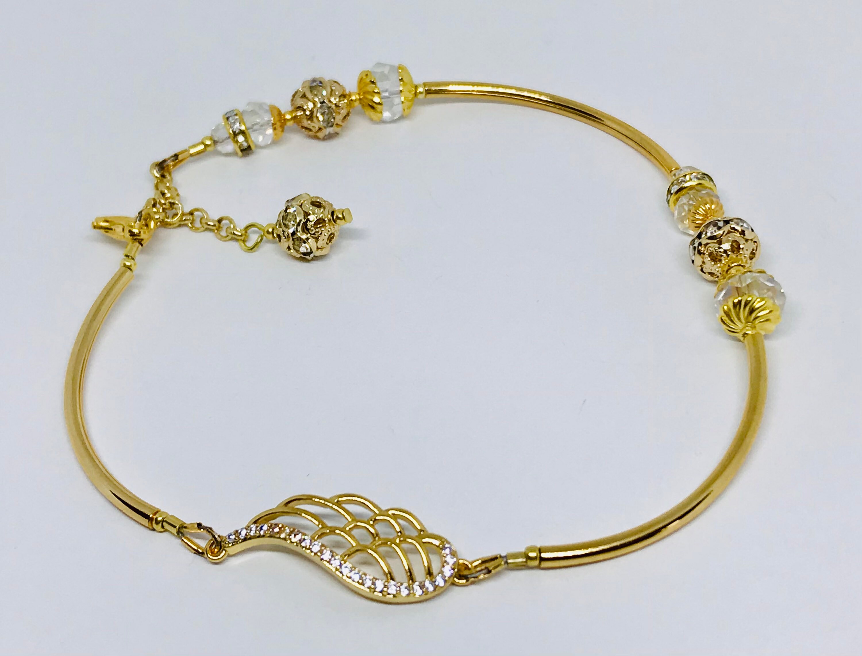 Gold Angel Crystal Anklet Chic Ankle Bracelet Angel Anklet Etsy