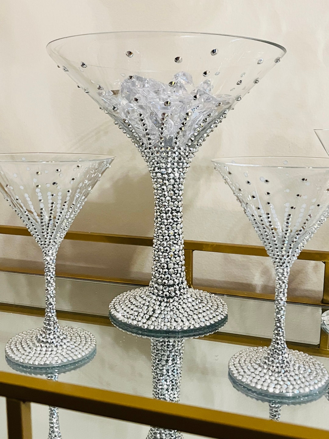 Diamond Martini Glasses Bling Martini Glass Mothers Day Birthday Gift