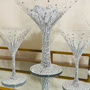 Diamond Martini Glasses - Bling Martini Glass -      Mother’s Day Gift - Birthday Gift - Bling Decor - Party Decor - Gift for Friends