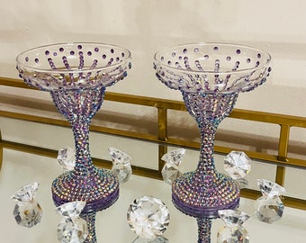 Luxe strass margaritaglas | Kristallen cocktailglas | Glamour-barbecue | Verjaardagscadeau voor haar | Vrijgezellenfeest | Vrijgezellin